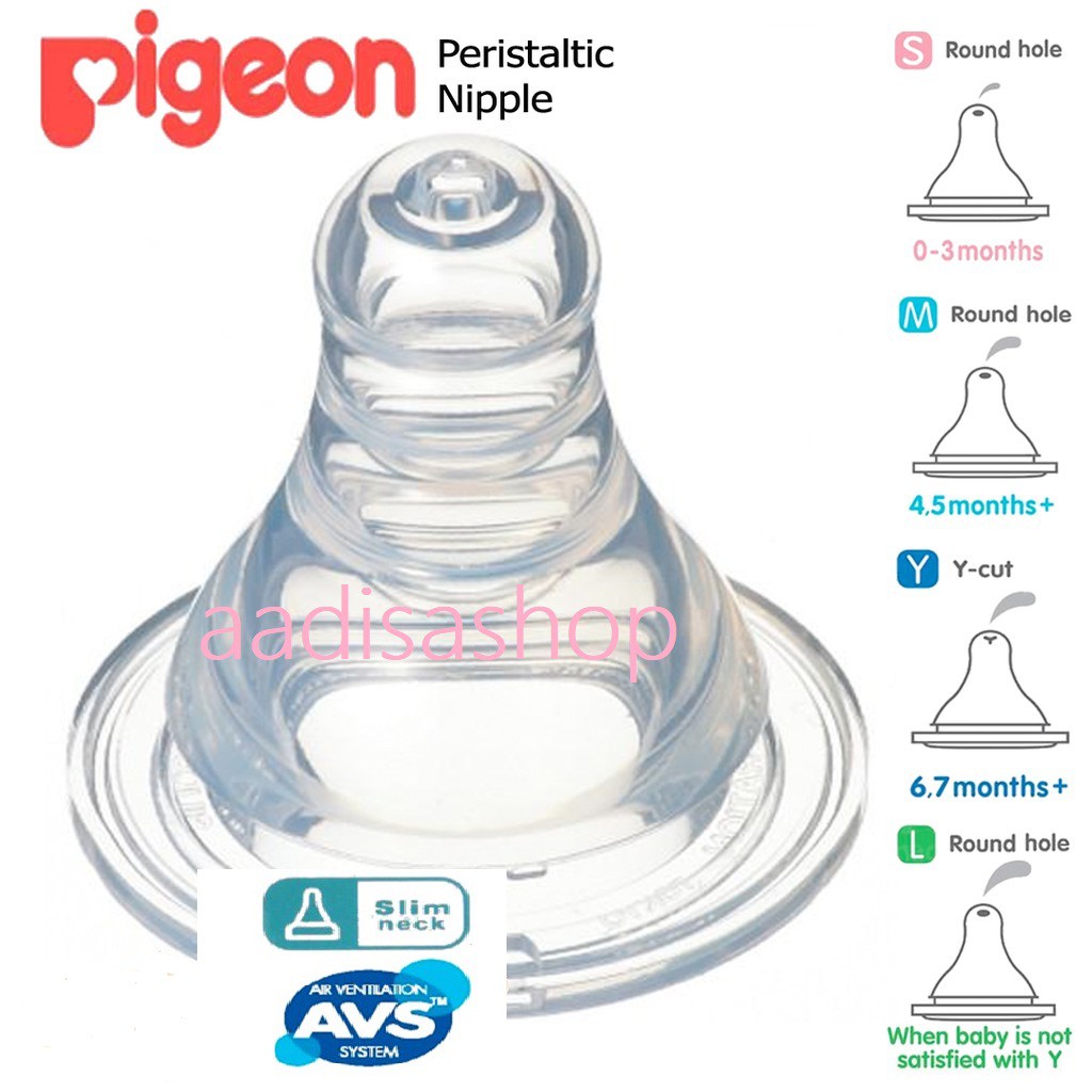 Pigeon Peristaltic Nipple Peristaltik Teat Dot Standart Neck Dot Slim Neck Isi 3