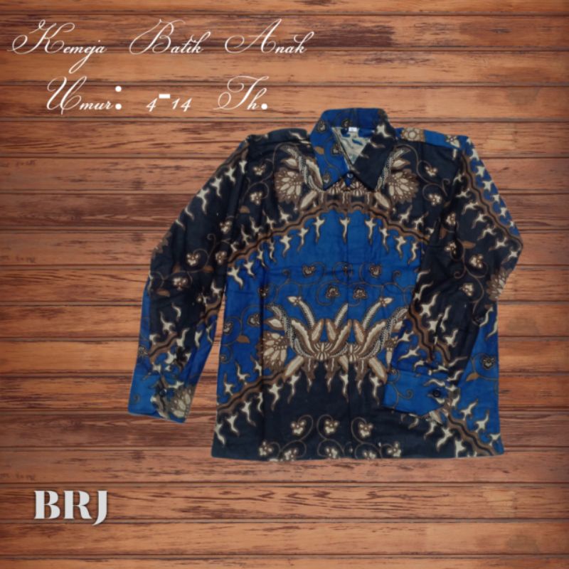 KEMEJA BATIK ANAK COWOK BAJU BATIK ANAK LENGAN PANJANG UMUR 4 - 14 TH