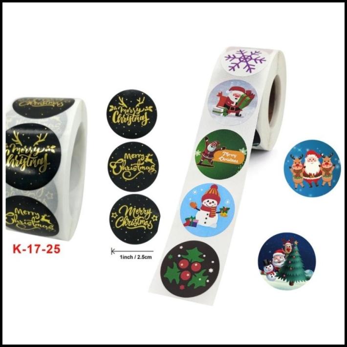 

Stiker Sticker Natal / Xmas Sticker 1 Roll 500Pcs