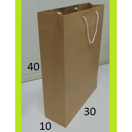 

30X40X10 Cm Paper Bag Kertas Kraft Coklat Polos Kantong Shopping Goodie