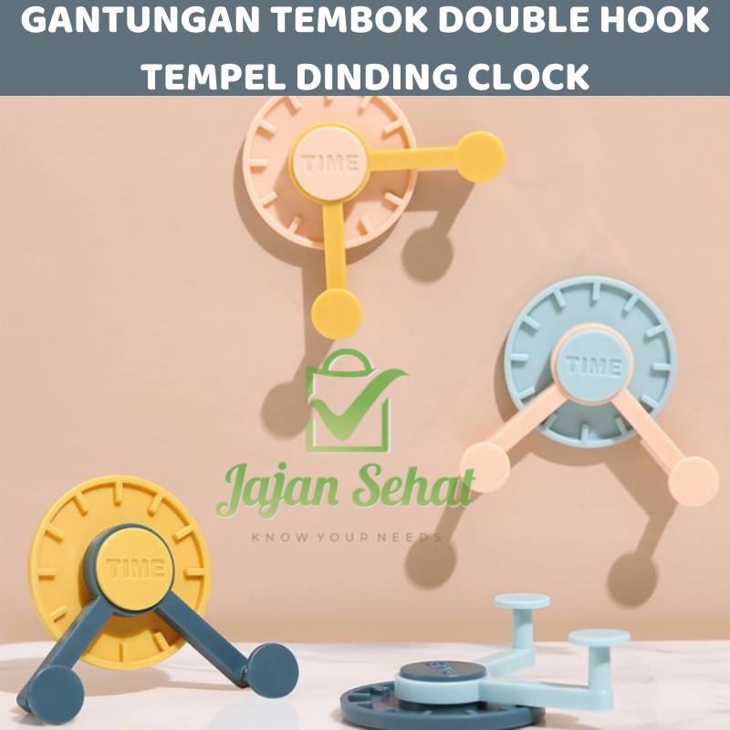 GANTUNGAN TEMBOK DOUBLE HOOK TEMPEL DINDING CLOCK