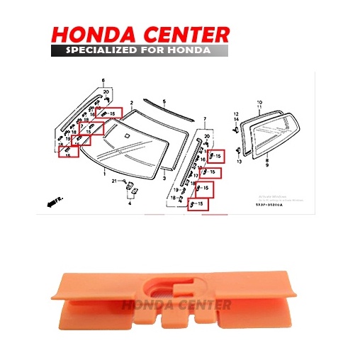 clip klip klem clem karet kaca depan civic genio estilo 1992 1993 1994 1995