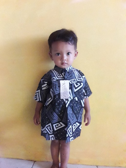 Couple Batik Ayah Anak Motif Mozaik Abu Size Anak Terlengkap