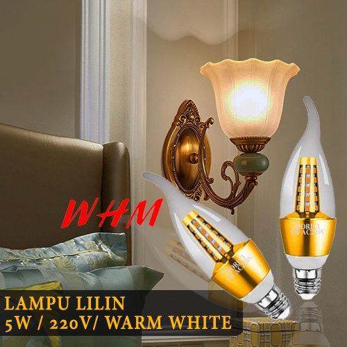 LAMPU LILIN 5W HIAS VARIASI LED CANDLE  600 LUMEN FITTING E27