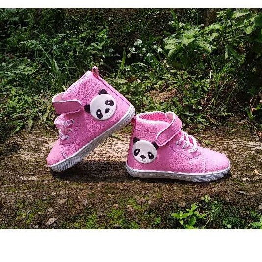 sepatu sneaker boots anak motif panda 21-25