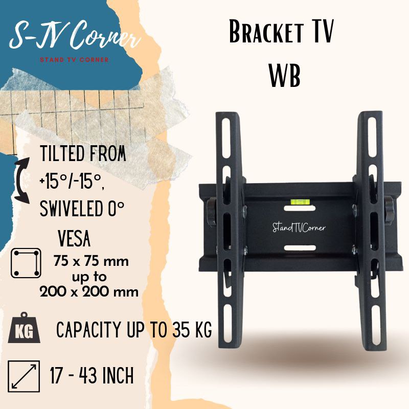 Bracket tv SUPER TEBAL LED LCD 43 42 40 32 24 21 17 14 10 inch Waterpass Up and down