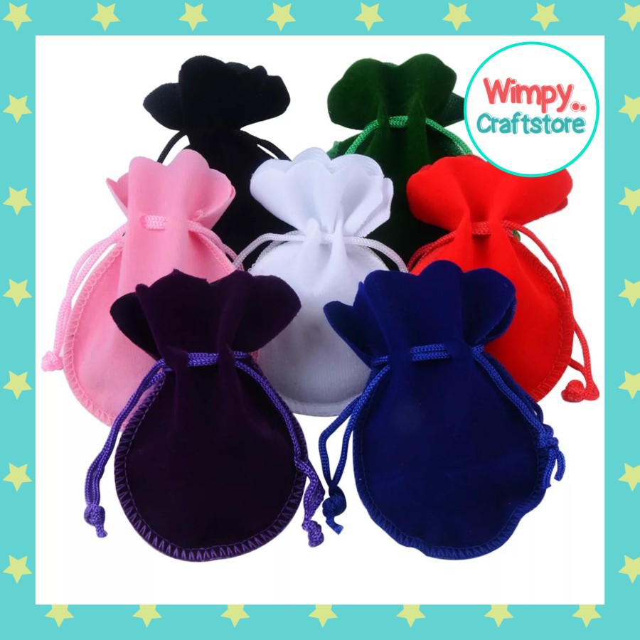 Velvet Pouch A tempat aksesoris kantong aksesoris kantong koin tas kecil