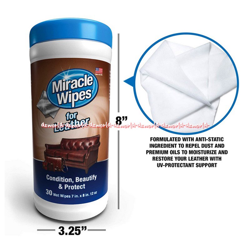 Miracle Wipes For Leather Conditions Beautify Protect Tissue Basah Untuk Membersihkan Bahan Kulit Sofa Seatu 30Pcs Miracle Wipe For Leather