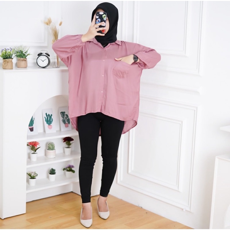 BEFAST - ZFS OOTD Kemeja Oversize HAFIN / HANNA SHIRT KEMEJA RAYON OVERSIZE JUMBO / Atasan Kemeja Wanita Kekinian 2022 / Pakaian Wanita Casual / Kemeja Polos Formal / Oversize Kemeja Terbaru  / Hem Termurah / Terlaris