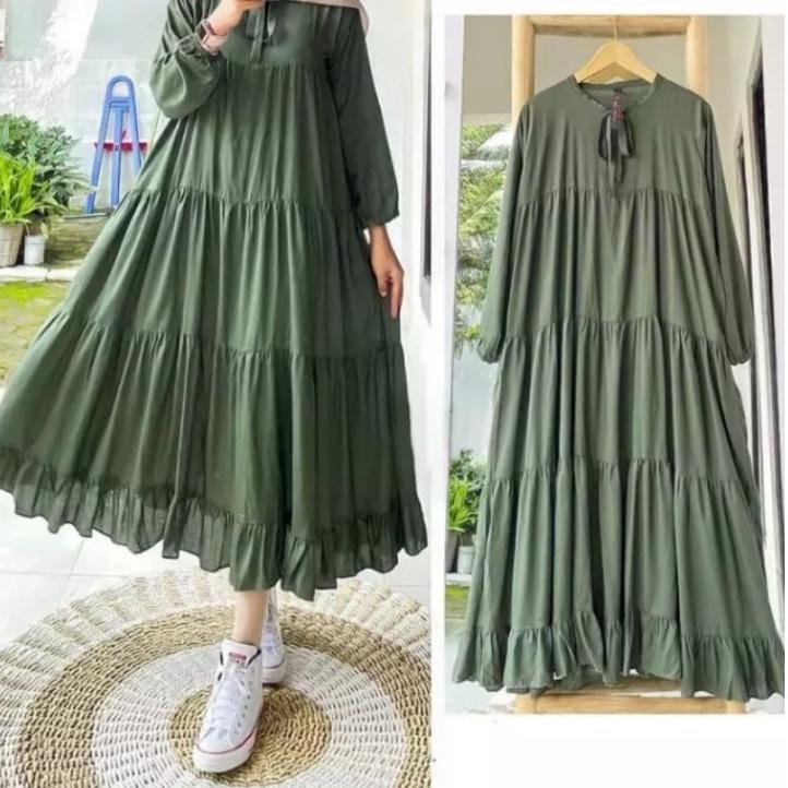 TUNIK MIDI DRESS/MIDI DRESS/MUSLIM WANITA FASHION [Jkt31au22ᵂ]