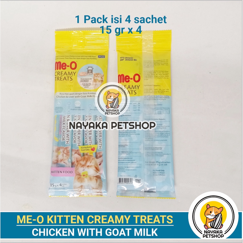 Meo Creamy Kitten Chicken 60 gr Treats Snack Kucing Cemilan Anak Kucing Cat Food