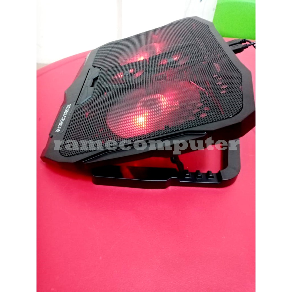 Cooler Cooling Pad Laptop 4 Fan Super Kencang S18 COOL PAD KIPAS Pendingin Laptop led Merah