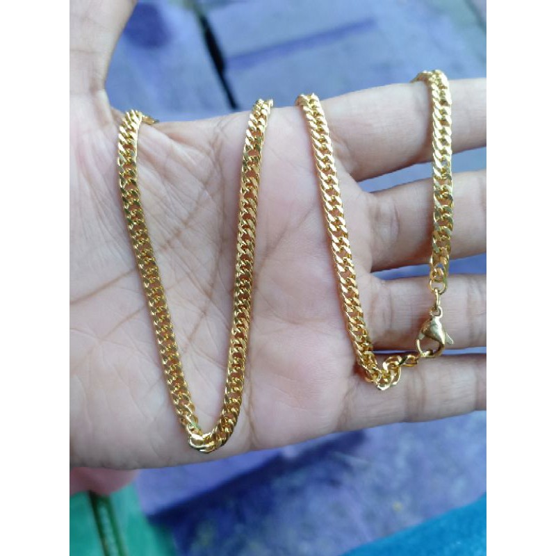 kalung titanium gold silverb anti karat A0017