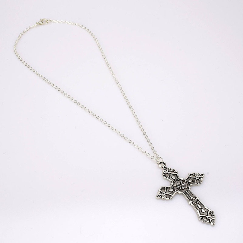 Siy Kalung Rantai Panjang Liontin Salib Gaya Vintage Baroque Punk Untuk Priawanita