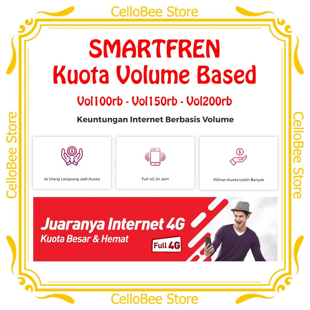 Smartfren Inject Paket Internet Volume Based Kuota 60GB / 70GB / 120GB - CelloBee | Shopee Indonesia