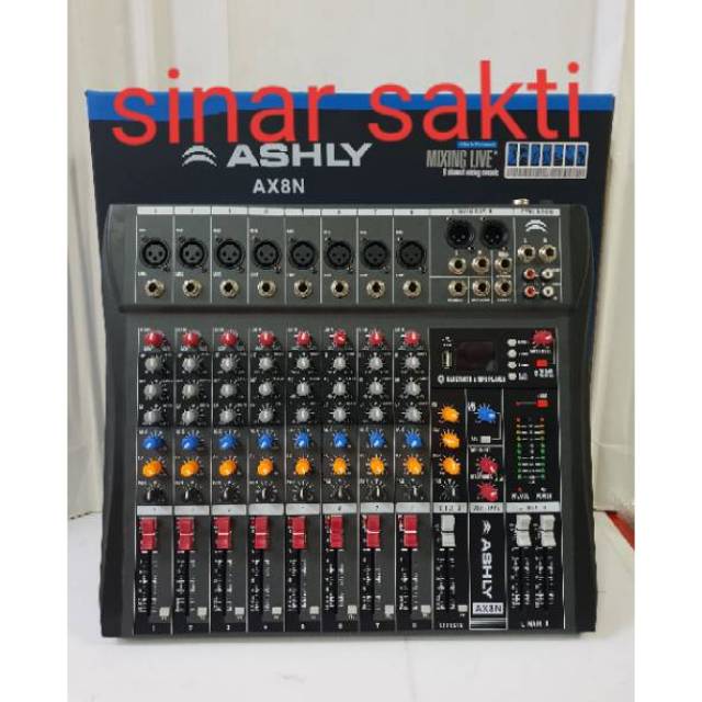 MIXER AUDIO ASHLY AX8N/AX 8N ( 8CH 8 CHANNEL FULL )USB BLUETOOTH