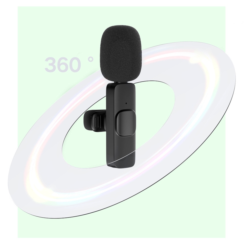 MIC CLIP-ON WIRELESS MIKROFON MINI VLOG Smartphone Mikrophone Portable HP BISA NGECAS Mikrofon Smartphone 2.4Ghz USB Type C Android Microphone PC/Phone/Camera TikTok YouTube Facebook Live Stream Vloger