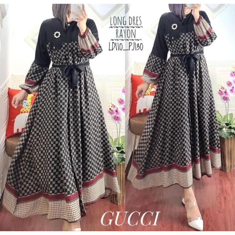 GUCCI KOMBINASI DRESS RAYON PREMIUM