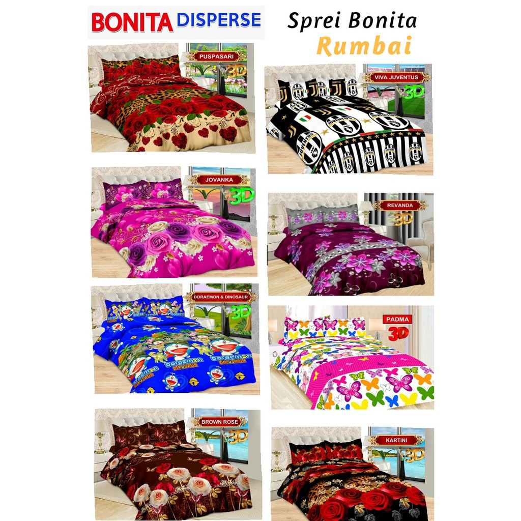 Raishacollection Sprei Rumbai Bonita ukuran 180 murah banyak motif