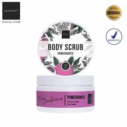 LULUR BADAN SCARLETT WHITENING BODY SCRUB ORIGINAL BPOM - COFFEE - ROMANSA - POMEGRANTE - SCARLET