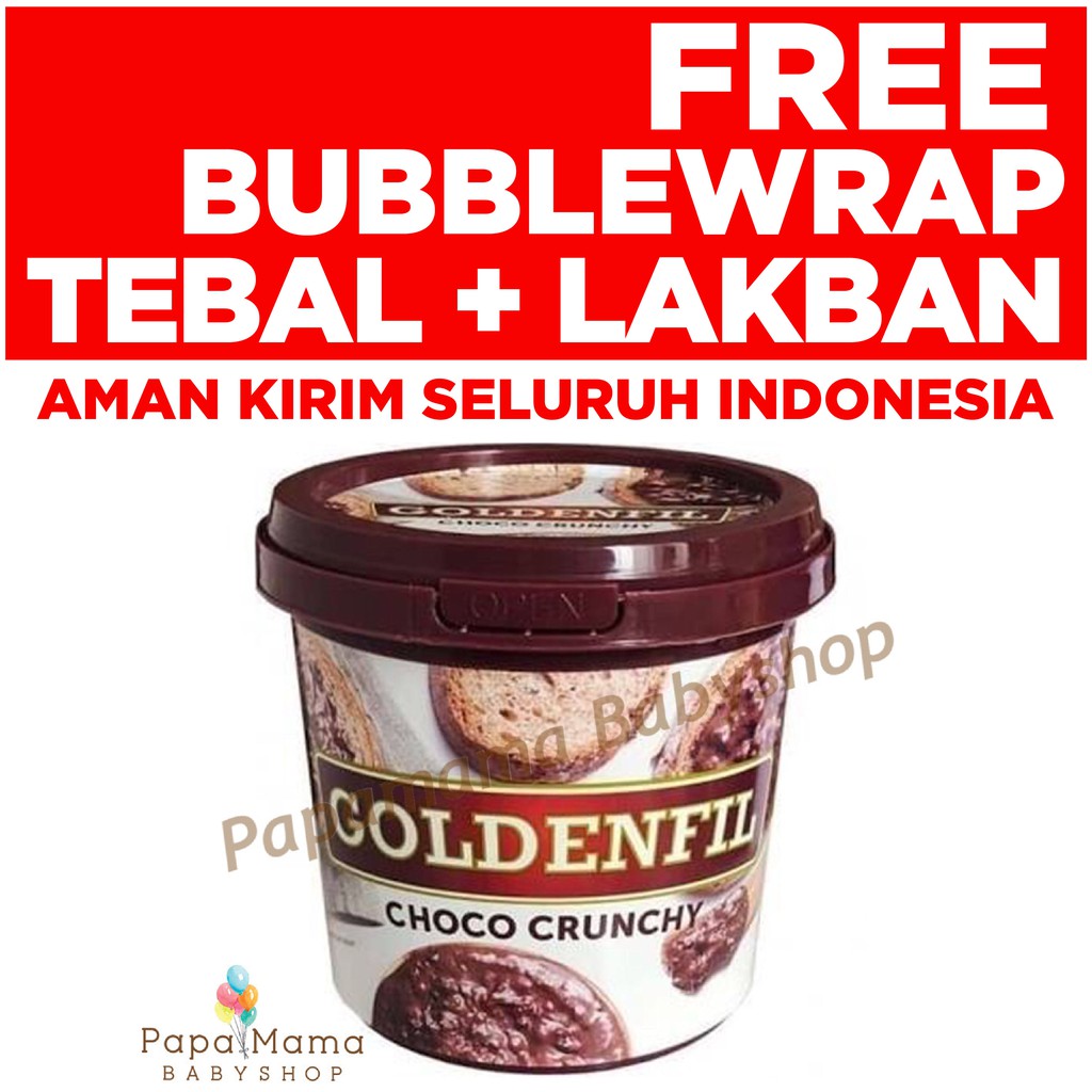 Goldenfil 1kg - Selai Chocolate/Cheese/Tiramisu/Green Tea/Milk/Hazelnut/Strawberry/Blueberry Spread Crunch Choco Goldenfill