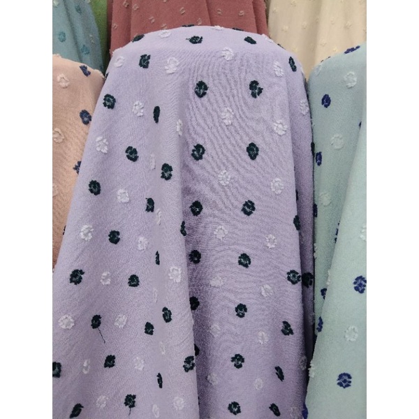 kain/bahan cringkel katun CEY motip dot