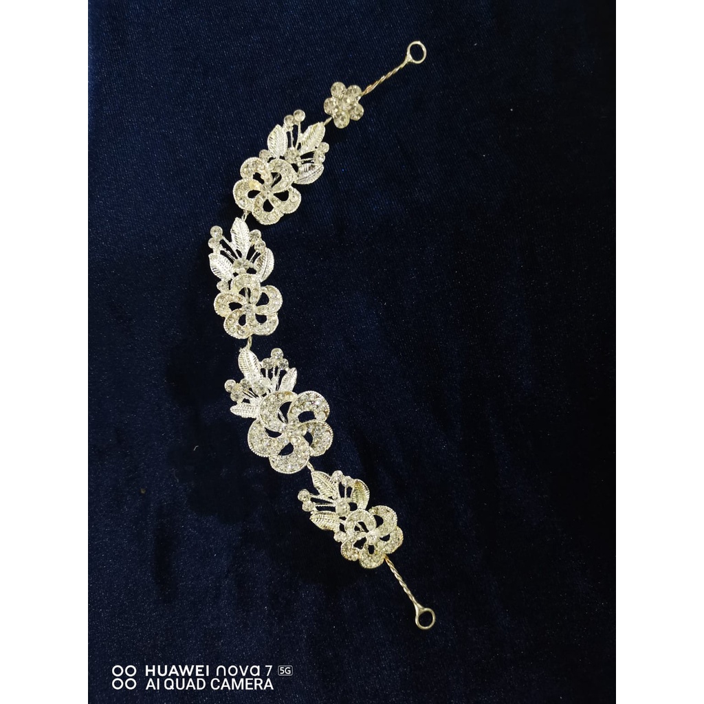 headpiece Kawat Lentur elegant mata kistal murah