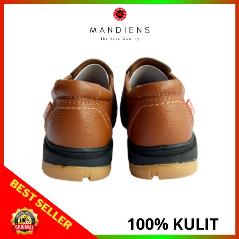 MANDIENS - Sepatu Safety Pria Kulit Asli Ujung Besi Boyken KR.10 Model Slip On  Safety Shoes Warana Hitam Cokelat Untuk Kerja Proyek  Kitchen