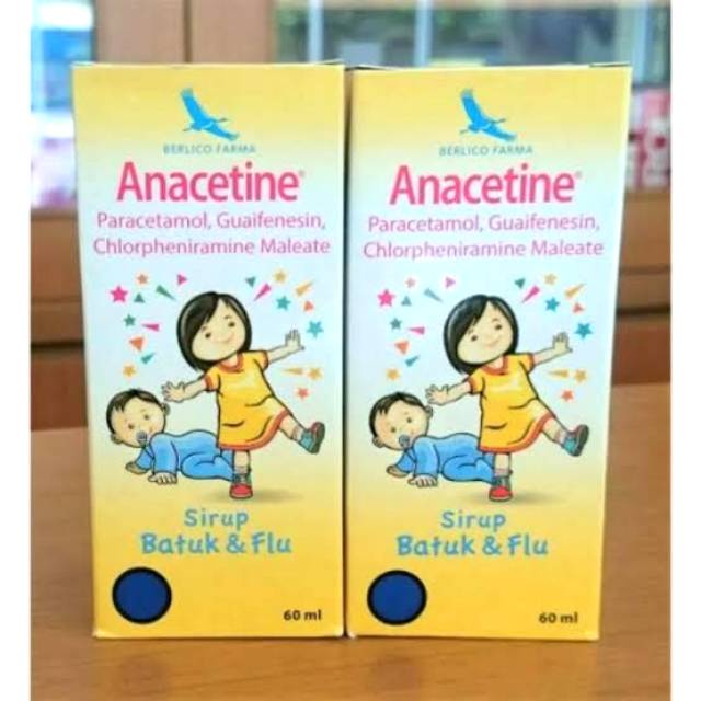 Ready Stok Anacetin 60ml Sirup Obat Pilek Flu Anak