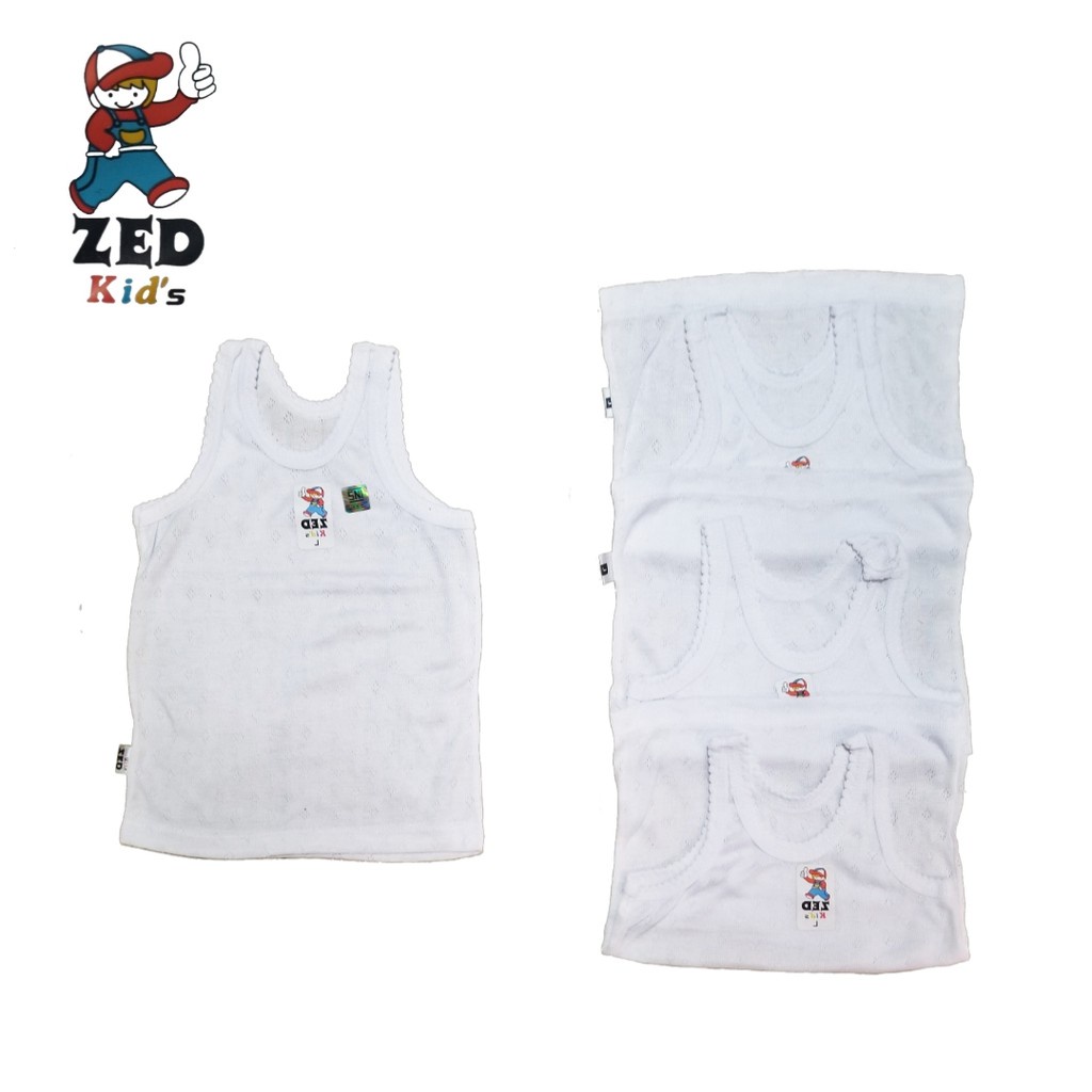 ZEDKIDS | 6 PCS Singlet Anak Putih &amp; Warna | Kaos Dalam Anak Laki Laki &amp; Perempuan Kaos Dalam Anak