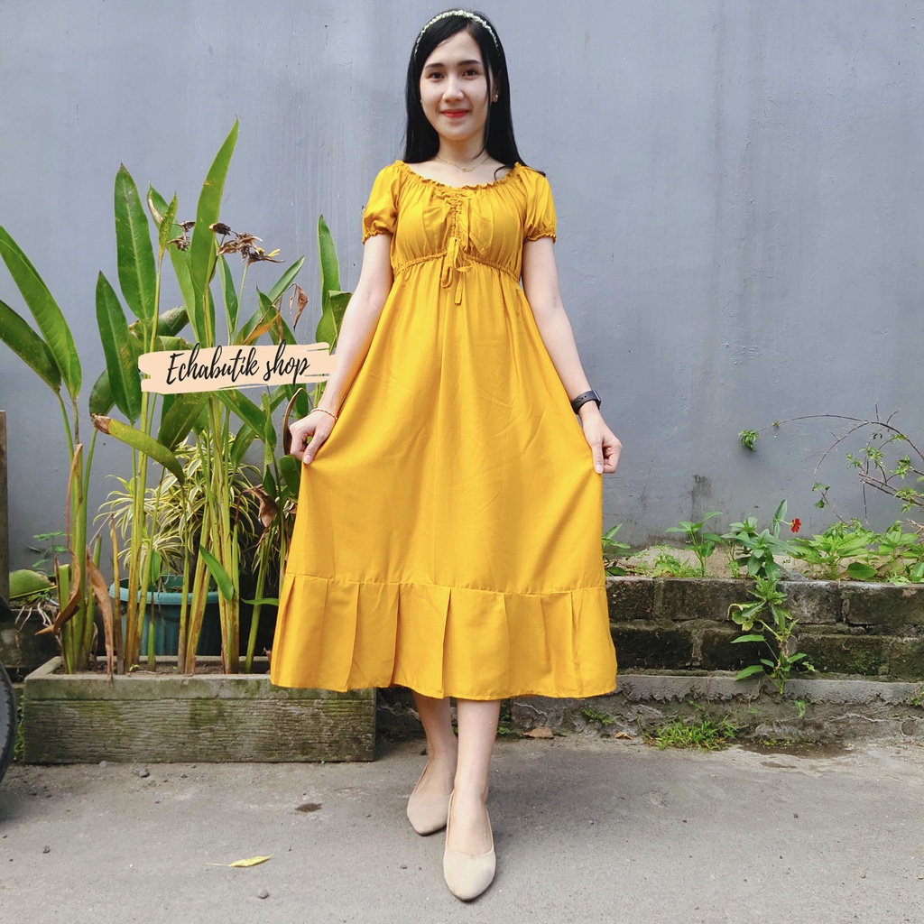 DASTER/DRES CASANDRA POLOS BALI-POLOS MUSTARD