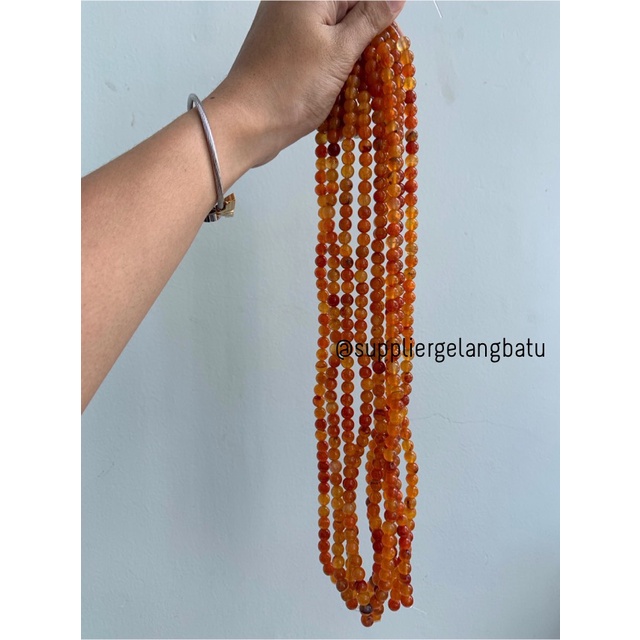 bahan carnelian orange muda serat 8mm oren aksesoris gelang kalung etnik vintage bali fashion week anting tas manik