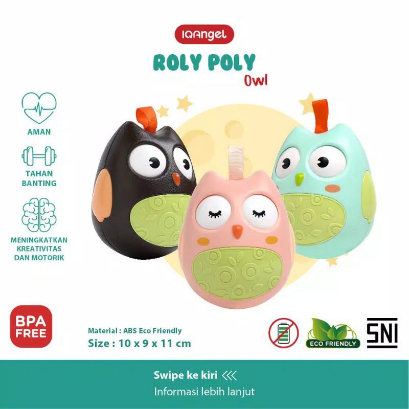 TOYS | IQ Angel Roly Poly Owl Toys / Rattle mainan Bayi / Mainan Kerincingan Bayi / iqangel