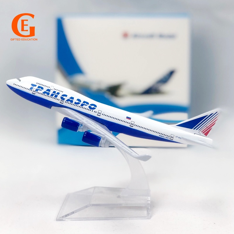 Pesawat Antar Benua Rusia Boeing 747model Pesawat Die-cast Alloy Metal B747 Model Pesawat 16CM