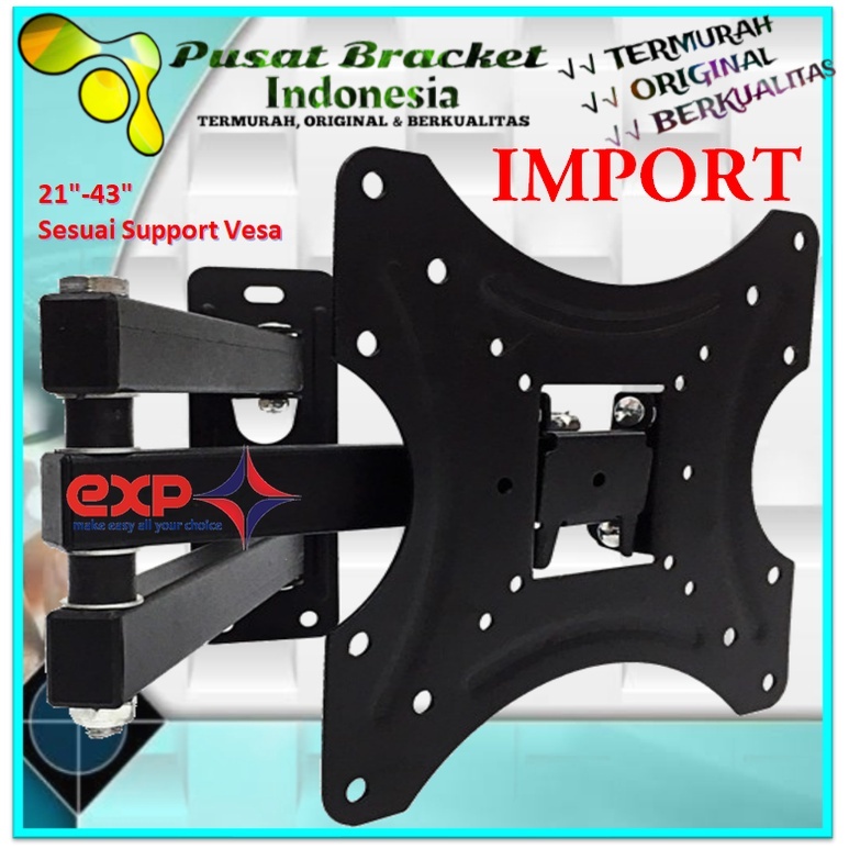 Bracket TV TCL 14 s/d 43 inch 6 ARAH FULL BESI SUPER KOKOH GARANSI 100% ORI