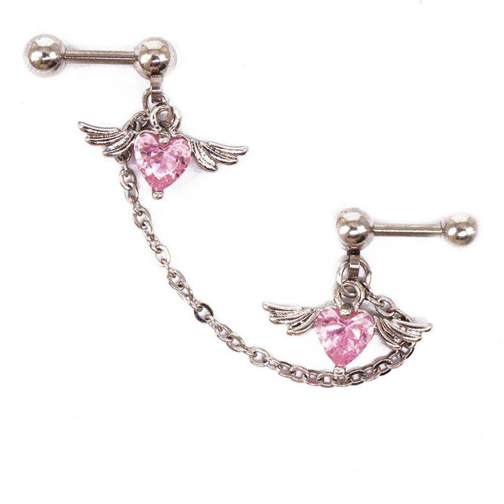 Anting Rantai Panjang 1.2mm Bentuk Sayap Malaikat Untuk Wanita