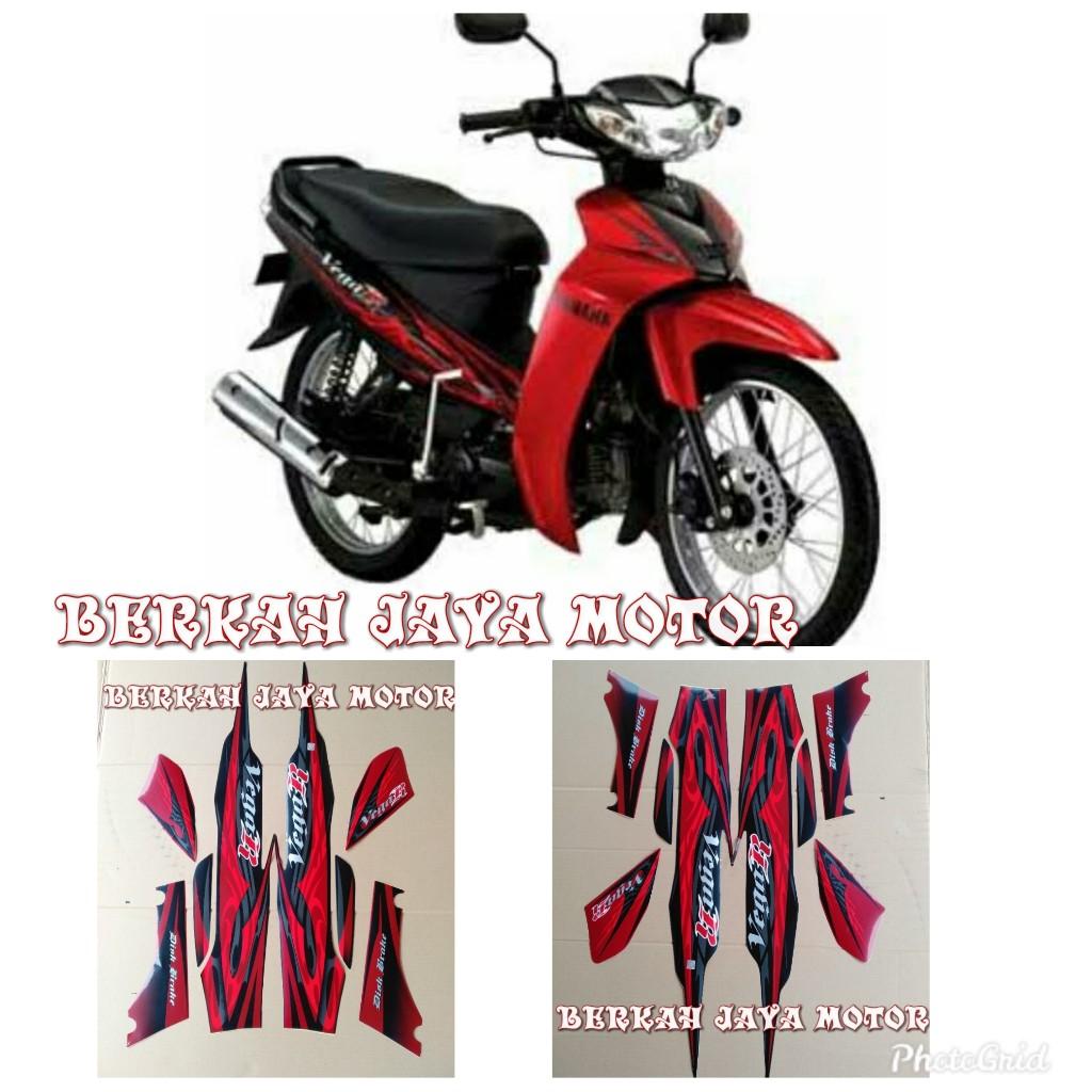 STIKER MOTOR STRIPING MOTOR VEGA R NEW MERAH HITAM 2007