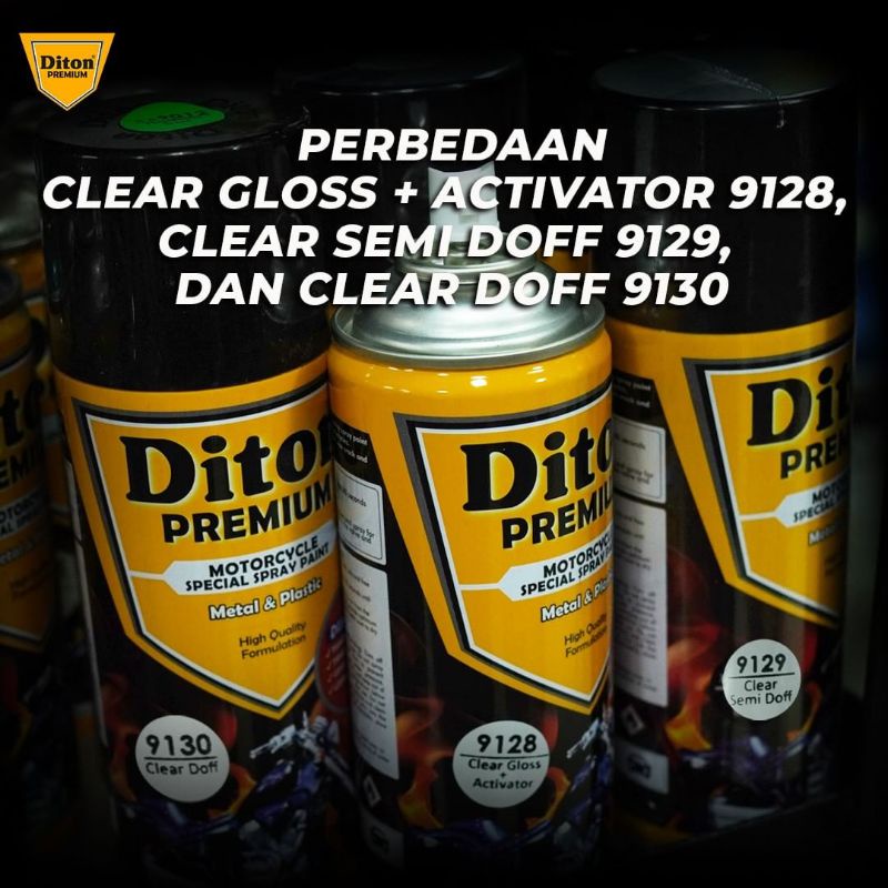 Pilok Pernis Clear Vernish Diton Premium 400 ml Cat Semprot Sepeda Motor Mobil Velg Helm