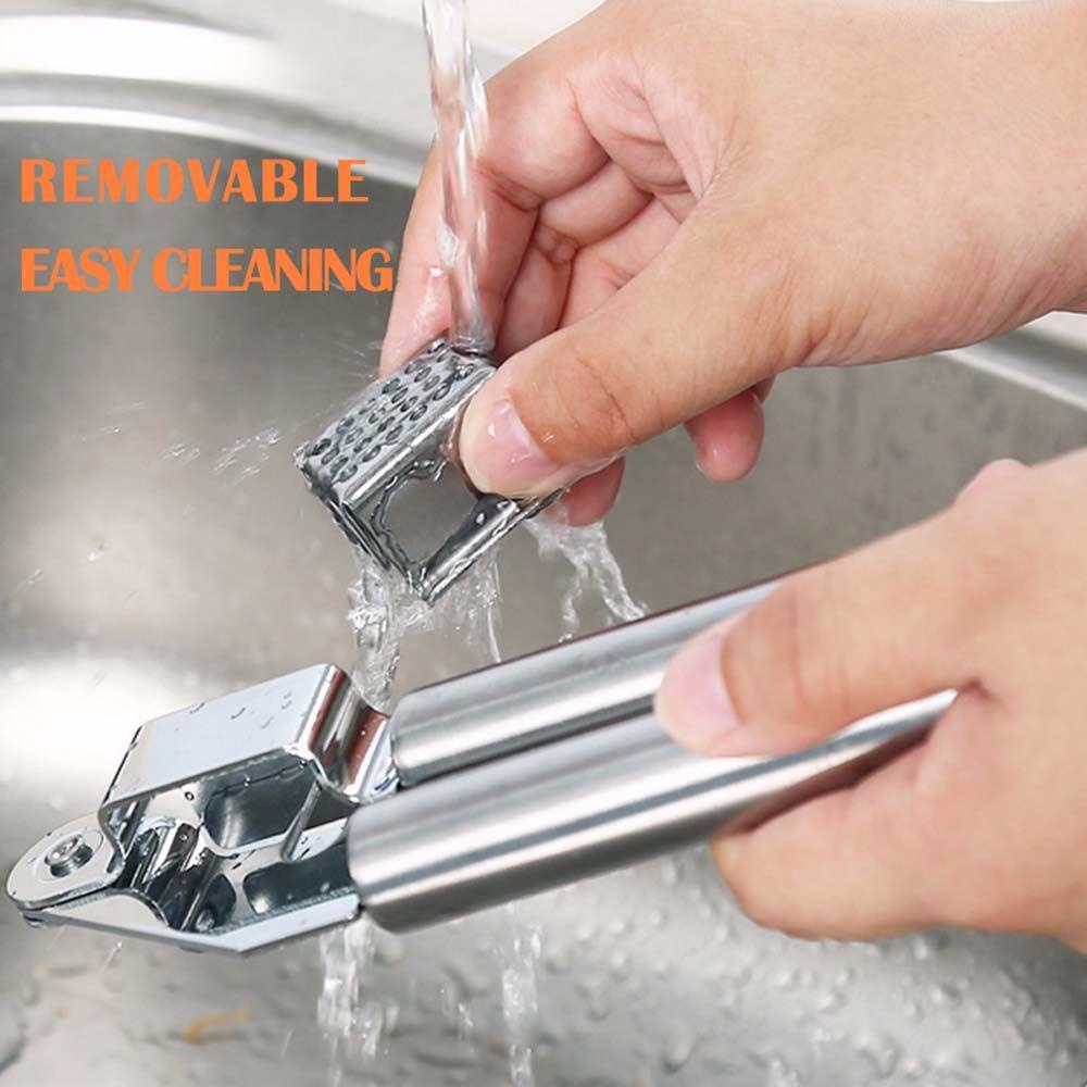 [Elegan] Garlic Press Stainless Steel Manual Masher Squeezer Hand Held Aksesoris Dapur