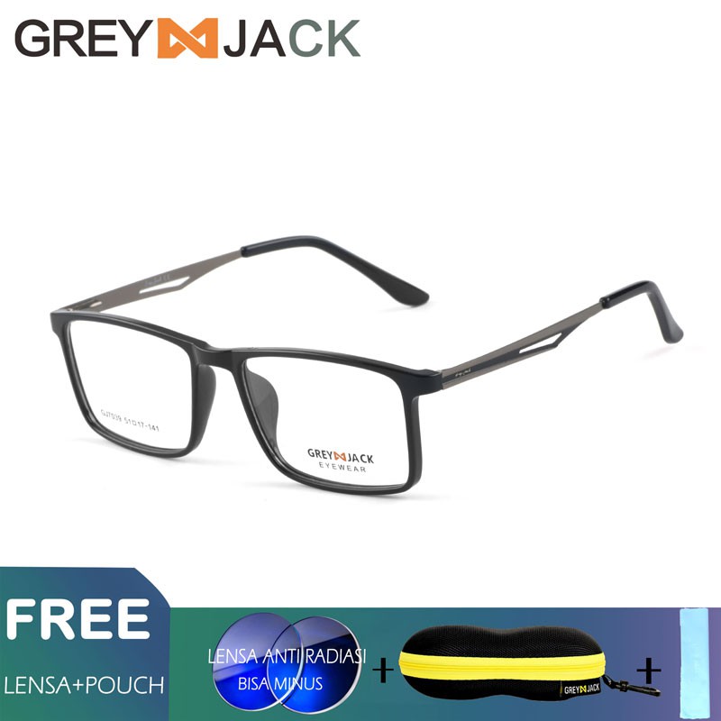 

Grey Jack Frame Kacamata anti radiasi Blue Ray /Pria Wanita /TR90 7039