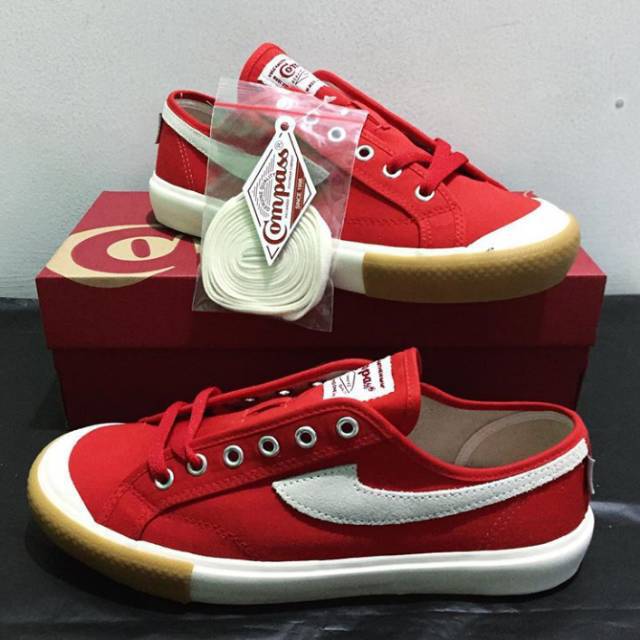 SEPATU COMPASS GAZELLE LOW RED GUM | Shopee Indonesia