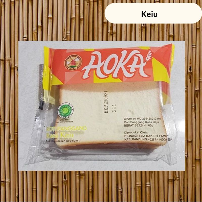 Roti Aoka 60g / Roti Panggang Aoka/ Roti Selai Aoka/ Roti Murah/ Roti Viral-Ak Keju