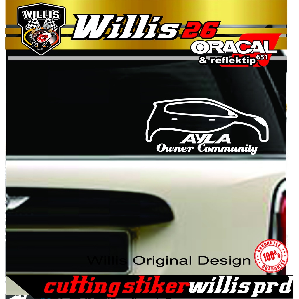 Stiker Ayla Owner Community Mobil Daihatsu Body Kaca Belakang Sticker