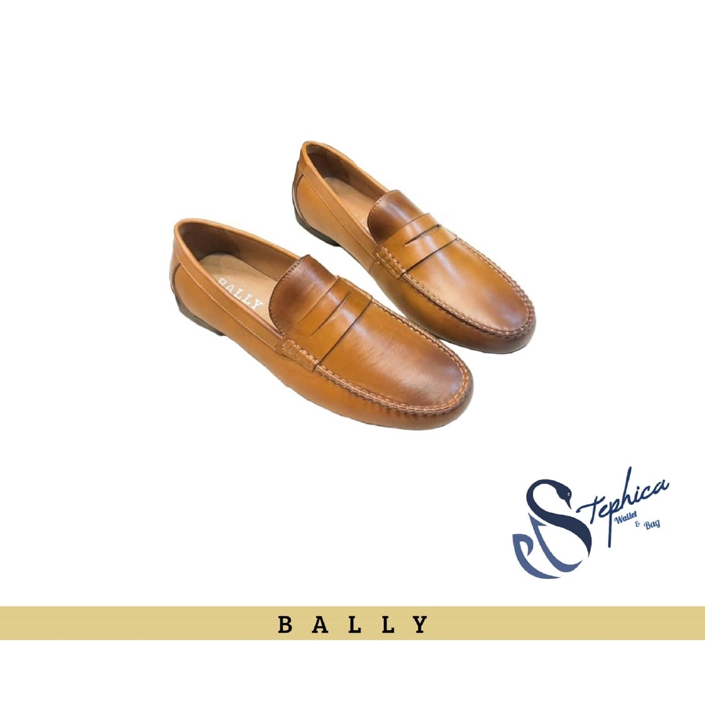 Sepatu Loafers Bally Coklat Sepatu Kantor Pria Gaya Kulit Murah