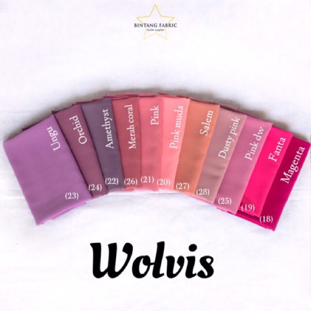 Bahan Kain Wolfis Wolvis Wool Peach 1/2 meter