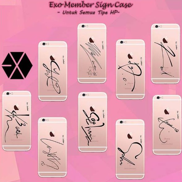 [SILIKON] Case Tanda tangan exo member casing xiaomi oppo