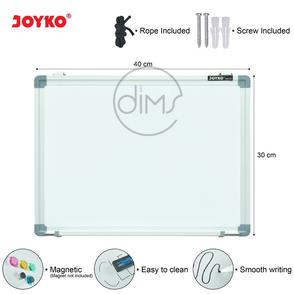 

Papan Tulis / Whiteboard Joyko WB-110 Uk. 40x30 cm