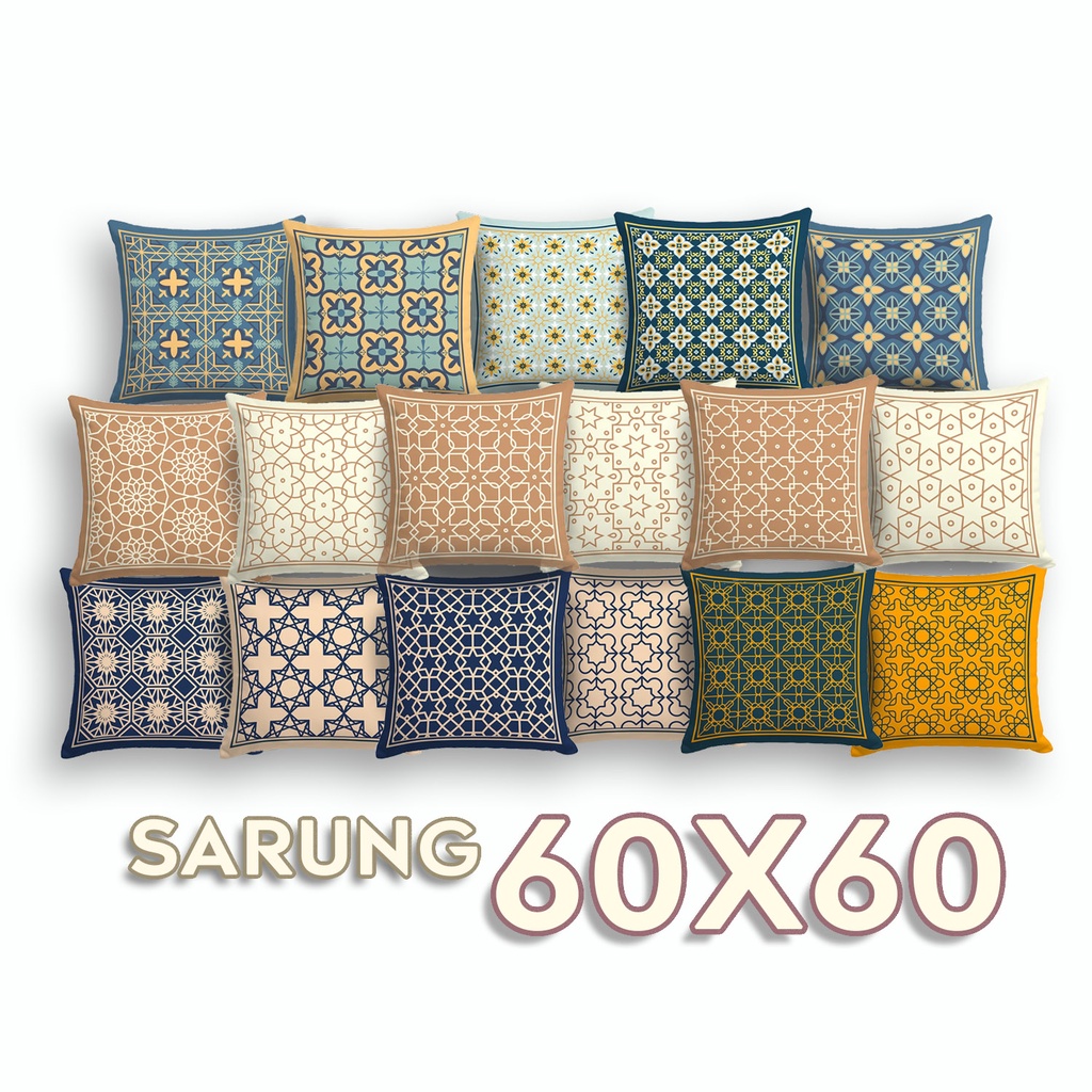 SARUNG Bantal 60x60 cm Sofa Motif Turkish Turkey Timur Tengah Arabik Marocco Tile Maroko Turki 60 cm Grabandgift