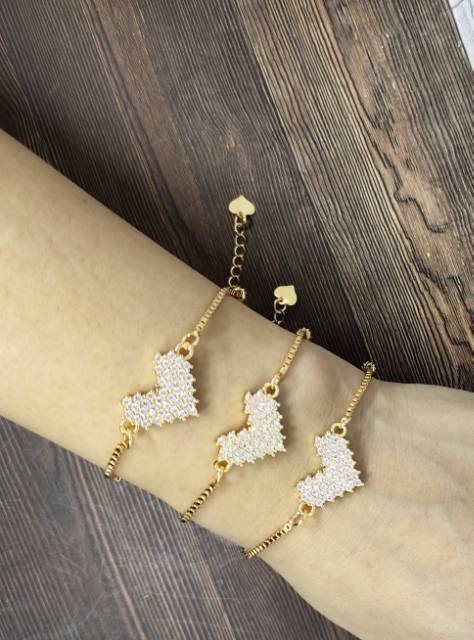 Fifi Fashion Gelang SANTA LOVE  Gold Perhiasan Wanita Trend Artis