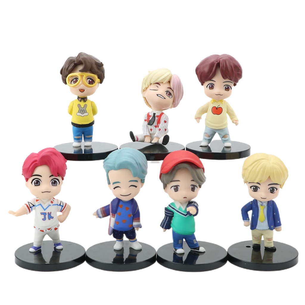 Mainan Boneka Mini Figure Karakter KPOP BTS Bangtan Boys Untuk Hadiah Ulang Tahun